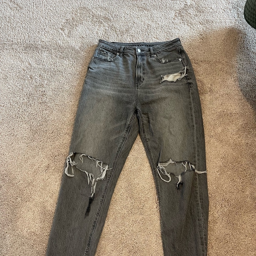 American Eagle Outfitters High Rise Distressed Black Jeans